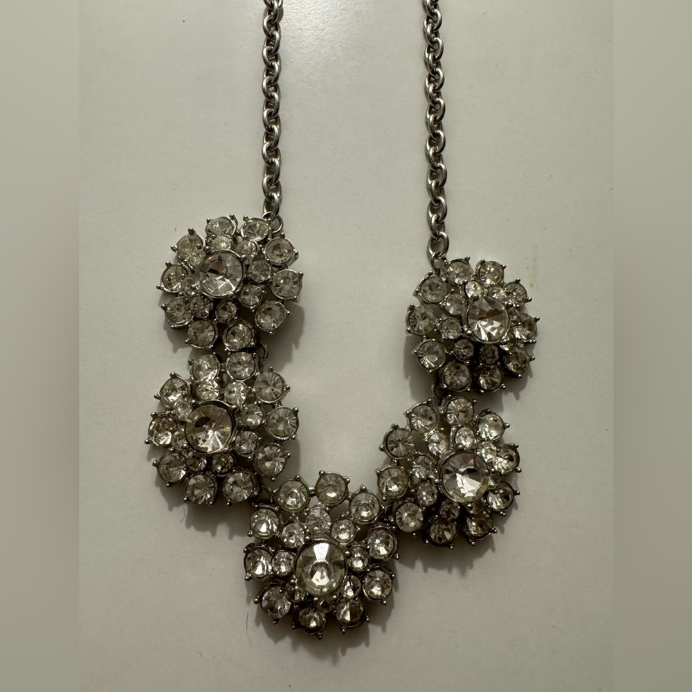 Large Cluster Crystal Rhinestone Statement Bib Ne… - image 2